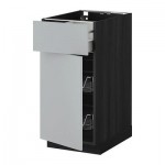 МЕТОД / МАКСИМЕРА Напольн шкаф с пров корз/ящ/дверью - 40x60 см, Веддинге серый, под дерево черный