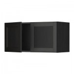 МЕТОД Навесной шкаф с 2 дверями - Лаксарби черно-коричневый, под дерево черный