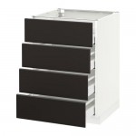 МЕТОД / МАКСИМЕРА Напольн шкаф 4 фронт панели/4 ящика - белый, Кунгсбакка антрацит, 60x60 см МЕТОД / МАКСИМЕРА Напольн шкаф 4 фронт панели/4 ящика - белый, Кунгсбакка антрацит, 60x60 см