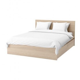 МАЛЬМ Каркас кровати+2 кроватных ящика - 180x200 см, Леирсунд, дубовый шпон, беленый
