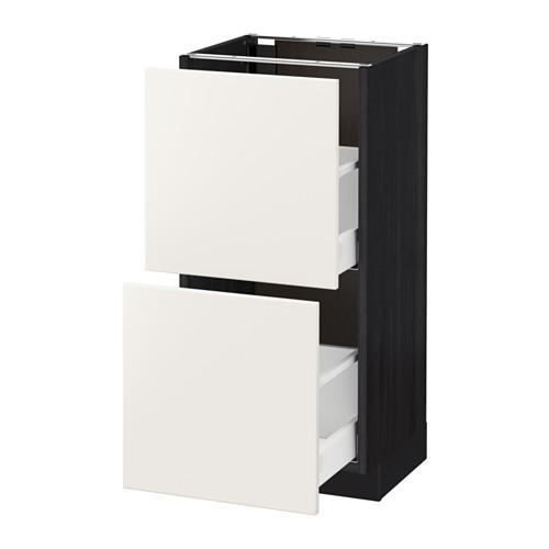 МЕТОД / МАКСИМЕРА Напольный шкаф с 2 ящиками - под дерево черный, Веддинге белый, 40x37 см МЕТОД / МАКСИМЕРА Напольный шкаф с 2 ящиками - под дерево черный, Веддинге белый, 40x37 см
