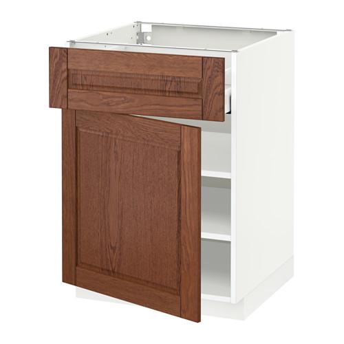 МЕТОД / МАКСИМЕРА Напольный шкаф с ящиком/дверью - белый, Филипстад коричневый, 60x60 см