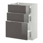 МЕТОД / ФОРВАРА Нплн шк 3 фрнт/3 средн ящика - белый, Рингульт глянцевый серый, 60x37 см МЕТОД / ФОРВАРА Нплн шк 3 фрнт/3 средн ящика - белый, Рингульт глянцевый серый, 60x37 см