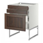 МЕТОД / ФОРВАРА Напольн шкаф 3фронт пнл/2низ/2ср ящ - 60x60x60 см, Эдсерум под дерево коричневый, белый МЕТОД / ФОРВАРА Напольн шкаф 3фронт пнл/2низ/2ср ящ - 60x60x60 см, Эдсерум под дерево коричневый, белый