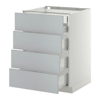 МЕТОД / ФОРВАРА Нплн шк 4фрнт/2нзк/3срд ящ - 60x60 см, Веддинге серый, белый МЕТОД / ФОРВАРА Нплн шк 4фрнт/2нзк/3срд ящ - 60x60 см, Веддинге серый, белый