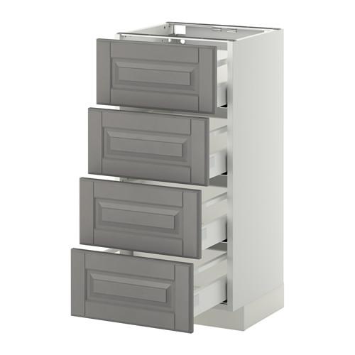 МЕТОД / МАКСИМЕРА Напольн шкаф 4 фронт панели/4 ящика - белый, Будбин серый, 40x37 см МЕТОД / МАКСИМЕРА Напольн шкаф 4 фронт панели/4 ящика - белый, Будбин серый, 40x37 см