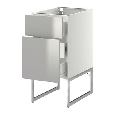 МЕТОД / ФОРВАРА Наполн шк 2 фрнт/3 средн ящ - 40x60x60 см, Гревста нержавеющ сталь, белый МЕТОД / ФОРВАРА Наполн шк 2 фрнт/3 средн ящ - 40x60x60 см, Гревста нержавеющ сталь, белый