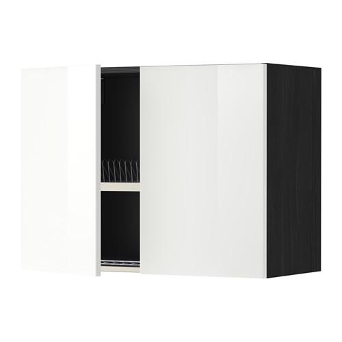 METOD навесной шкаф с посуд суш/2 дврц черный/Рингульт белый 80x60 см METOD навесной шкаф с посуд суш/2 дврц черный/Рингульт белый 80x60 см
