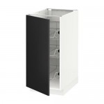 МЕТОД Напольный шкаф с проволочн ящиками - белый, -, 40x60 см