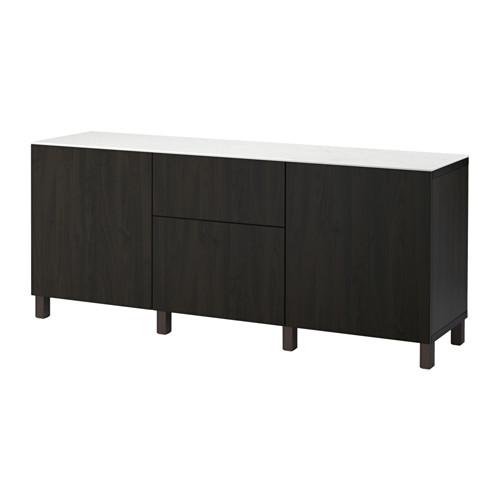 БЕСТО Комб для хран с дверц/ящ - Лаппвикен черно-коричневый, направляющие ящика,нажимные БЕСТО Комб для хран с дверц/ящ - Лаппвикен черно-коричневый, направляющие ящика,нажимные