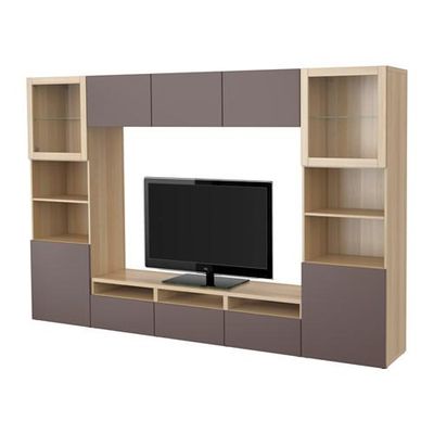 БЕСТО Шкаф для ТВ, комбин/стеклян дверцы - под беленый дуб/Вальвикен темно-коричневый, прозрачное стекло, направляющие ящика,нажимные БЕСТО Шкаф для ТВ, комбин/стеклян дверцы - под беленый дуб/Вальвикен темно-коричневый, прозрачное стекло, направляющие ящика,нажимные