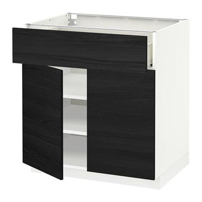 МЕТОД / ФОРВАРА Напольный шкаф+ящик/2дверцы - 80x60 см, Тингсрид под дерево черный, белый МЕТОД / ФОРВАРА Напольный шкаф+ящик/2дверцы - 80x60 см, Тингсрид под дерево черный, белый