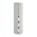 МЕТОД / МАКСИМЕРА Высокий шкаф с ящиками - 40x60x200 см, Веддинге серый, белый
