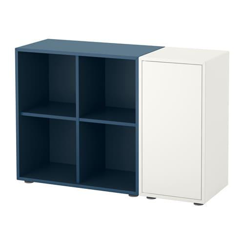 ЭКЕТ Комбинация шкафов с ножками - белый/темно-синий ЭКЕТ Комбинация шкафов с ножками - белый/темно-синий