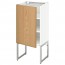 МЕТОД Напольный шкаф с полками - белый, Экестад дуб, 40x37x60 см