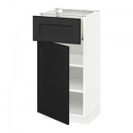 МЕТОД / ФОРВАРА Напольный шкаф с ящиком/дверью - 40x37 см, Лаксарби черно-коричневый, белый МЕТОД / ФОРВАРА Напольный шкаф с ящиком/дверью - 40x37 см, Лаксарби черно-коричневый, белый