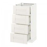 МЕТОД / ФОРВАРА Напольн шкаф 4 фронт панели/4 ящика - 40x37 см, Сэведаль белый, белый