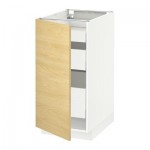 МЕТОД / МАКСИМЕРА Напольный шкаф с 1двр/3ящ - 40x60 см, Тингсрид под березу, белый МЕТОД / МАКСИМЕРА Напольный шкаф с 1двр/3ящ - 40x60 см, Тингсрид под березу, белый