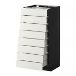 МЕТОД / МАКСИМЕРА Наполн шкаф 8 фронт/8 низк ящиков - под дерево черный, Хэггеби белый, 40x37 см