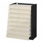 МЕТОД / ФОРВАРА Наполн шкаф 8 фронт/8 низк ящиков - под дерево черный, Воксторп глянцевый светло-бежевый, 60x37 см МЕТОД / ФОРВАРА Наполн шкаф 8 фронт/8 низк ящиков - под дерево черный, Воксторп глянцевый светло-бежевый, 60x37 см