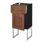 МЕТОД / МАКСИМЕРА Напольный шкаф с ящиком/дверью - под дерево черный, Филипстад коричневый, 40x37x60 см