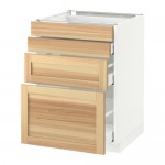 МЕТОД / МАКСИМЕРА Напольн шкаф 4 фронт панели/4 ящика - белый, Торхэмн естественный ясень, 60x60 см МЕТОД / МАКСИМЕРА Напольн шкаф 4 фронт панели/4 ящика - белый, Торхэмн естественный ясень, 60x60 см