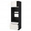 МЕТОД / МАКСИМЕРА Выс шкаф д/дхвк/комб дхвк+двр/2ящ - под дерево черный, Сэведаль белый, 60x60x200 см