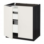 МЕТОД / МАКСИМЕРА Напольный шкаф с 2дверцами/3ящиками - под дерево черный, Веддинге белый МЕТОД / МАКСИМЕРА Напольный шкаф с 2дверцами/3ящиками - под дерево черный, Веддинге белый