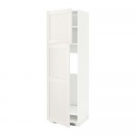 МЕТОД Высокий шкаф д/холодильника/2дверцы - белый, Сэведаль белый, 60x60x200 см