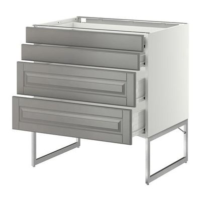 МЕТОД / ФОРВАРА Нплн шк 4 фронт/2 низк/2средн ящ - 80x60x60 см, Будбин серый, белый МЕТОД / ФОРВАРА Нплн шк 4 фронт/2 низк/2средн ящ - 80x60x60 см, Будбин серый, белый