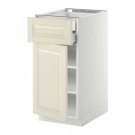 МЕТОД / МАКСИМЕРА Напольн шкаф двр/фр пнл/плк/2низ ящ - белый, Будбин белый с оттенком, 40x60 см