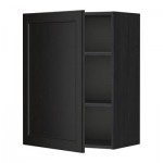 МЕТОД Шкаф навесной с полкой - 60x80 см, Лаксарби черно-коричневый, под дерево черный МЕТОД Шкаф навесной с полкой - 60x80 см, Лаксарби черно-коричневый, под дерево черный