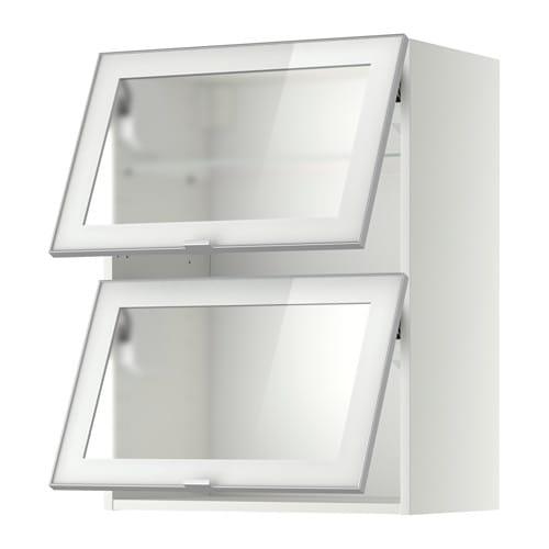 МЕТОД Навесн горизонтал шкаф/2 зерк дверц - белый, 60x80 см