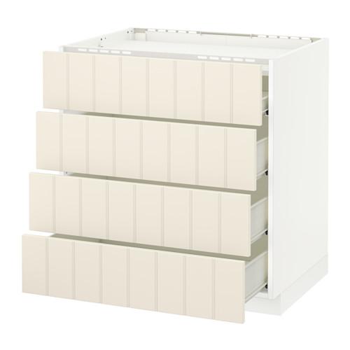 МЕТОД / ФОРВАРА Напольн шкаф/4фронт пнл/4ящика - белый, Хитарп белый с оттенком, 80x60 см