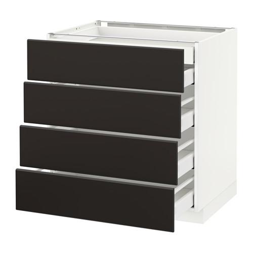 МЕТОД / МАКСИМЕРА Нплн шк 4фрнт/2нзк/3срд ящ - белый, Кунгсбакка антрацит, 80x60 см МЕТОД / МАКСИМЕРА Нплн шк 4фрнт/2нзк/3срд ящ - белый, Кунгсбакка антрацит, 80x60 см