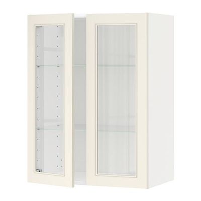 МЕТОД Навесной шкаф с полками/2 стекл дв - 60x80 см, Хитарп белый с оттенком, белый МЕТОД Навесной шкаф с полками/2 стекл дв - 60x80 см, Хитарп белый с оттенком, белый