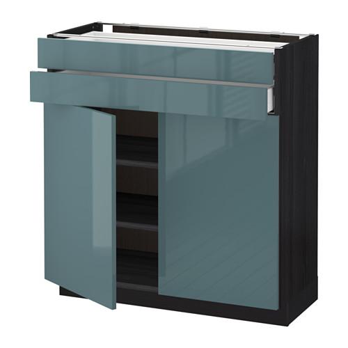 METOD/MAXIMERA напольный шкаф/2дверцы/2ящика цвет алюминия