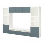 BESTÅ шкаф для ТВ, комбин/стеклян дверцы серый BESTÅ шкаф для ТВ, комбин/стеклян дверцы серый