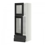 МЕТОД / МАКСИМЕРА Навесной шкаф/2 стек дв/2 ящика - 40x120 см, Лаксарби черно-коричневый, белый МЕТОД / МАКСИМЕРА Навесной шкаф/2 стек дв/2 ящика - 40x120 см, Лаксарби черно-коричневый, белый