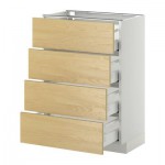 МЕТОД / МАКСИМЕРА Напольн шкаф 4 фронт панели/4 ящика - белый, Тингсрид под березу, 60x37 см МЕТОД / МАКСИМЕРА Напольн шкаф 4 фронт панели/4 ящика - белый, Тингсрид под березу, 60x37 см