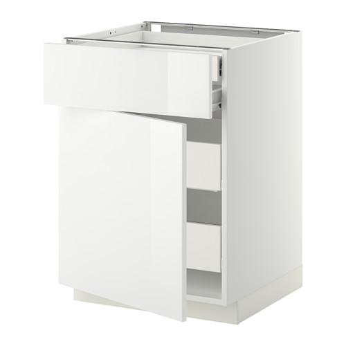 МЕТОД / ФОРВАРА Нплн шк дв/фрнт/2нзк/2срд ящ - белый, Рингульт глянцевый белый, 60x60 см МЕТОД / ФОРВАРА Нплн шк дв/фрнт/2нзк/2срд ящ - белый, Рингульт глянцевый белый, 60x60 см