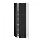 ФАКТУМ Высокий шкаф с ящиками/полками - Рамшё черно-коричневый, 80x211x37 см ФАКТУМ Высокий шкаф с ящиками/полками - Рамшё черно-коричневый, 80x211x37 см