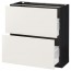 МЕТОД / МАКСИМЕРА Напольный шкаф с 2 ящиками - под дерево черный, Веддинге белый, 80x37 см