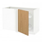 МЕТОД Угловой напол шкаф с выдвижн секц - белый, Экестад дуб МЕТОД Угловой напол шкаф с выдвижн секц - белый, Экестад дуб