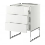 МЕТОД / ФОРВАРА Напольн шкаф 3фронт пнл/2низ/2ср ящ - 60x60x60 см, Рингульт глянцевый белый, белый МЕТОД / ФОРВАРА Напольн шкаф 3фронт пнл/2низ/2ср ящ - 60x60x60 см, Рингульт глянцевый белый, белый