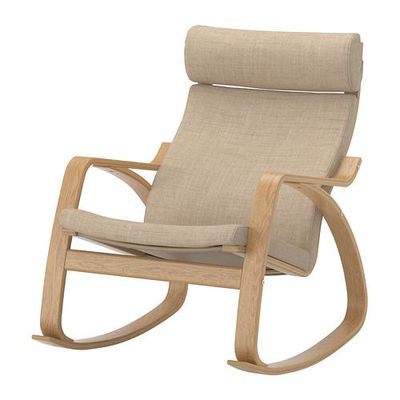 ПОЭНГ Кресло-качалка - Исунда бежевый, дубовый шпон
