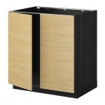 МЕТОД Напольн шкаф д раковины+2 двери - Тингсрид под березу, под дерево черный МЕТОД Напольн шкаф д раковины+2 двери - Тингсрид под березу, под дерево черный