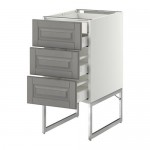 МЕТОД / МАКСИМЕРА Напольн шкаф 3фронт пнл/2низ/2ср ящ - белый, Будбин серый, 40x60x60 см МЕТОД / МАКСИМЕРА Напольн шкаф 3фронт пнл/2низ/2ср ящ - белый, Будбин серый, 40x60x60 см