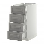 МЕТОД / ФОРВАРА Напольн шкаф 4 фронт панели/4 ящика - белый, Будбин серый, 40x60 см МЕТОД / ФОРВАРА Напольн шкаф 4 фронт панели/4 ящика - белый, Будбин серый, 40x60 см