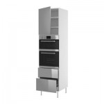 ФАКТУМ Выс шкаф д/двойн дхвк DOV8/2+ящ/двр - Рубрик нержавеющ сталь